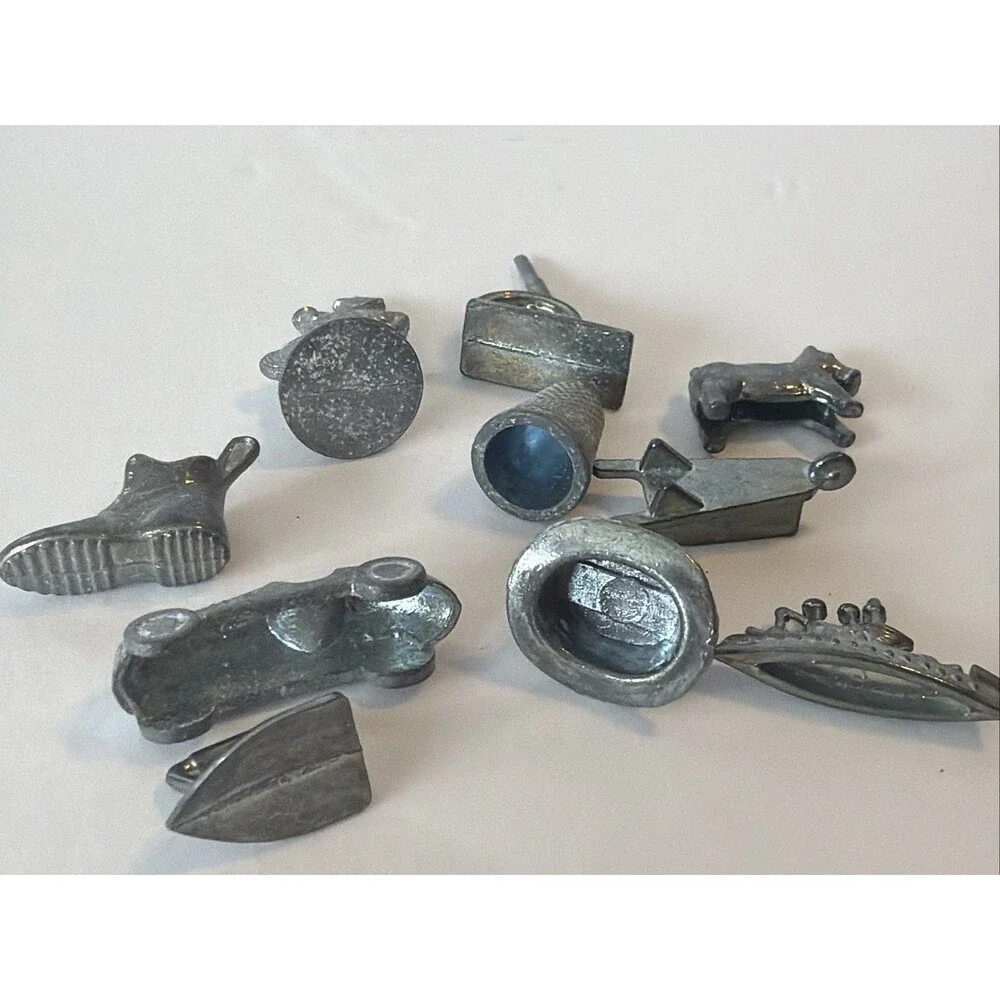 Monopoly Replacement Tokens Battleship Dog Horse Boot Cannon Hat Thimble Vintage